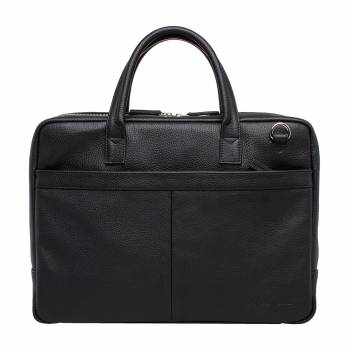 Кожаная деловая сумка для ноутбука Carter Black