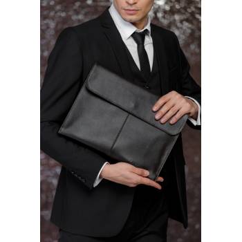 Мужская кожаная папка Crosby Black