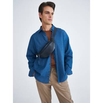 Кожаная поясная сумка Ellis Dark Blue