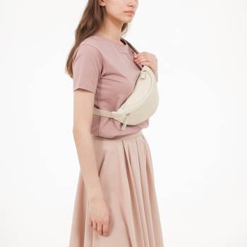 Кожаная поясная сумка Ellis Light Beige