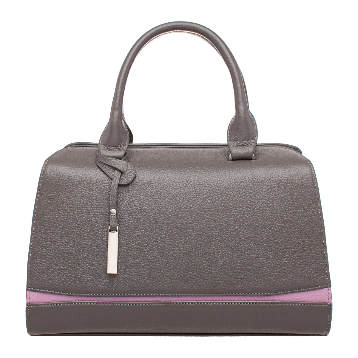 Женская кожаная сумка Emra Dark Grey/Lilac