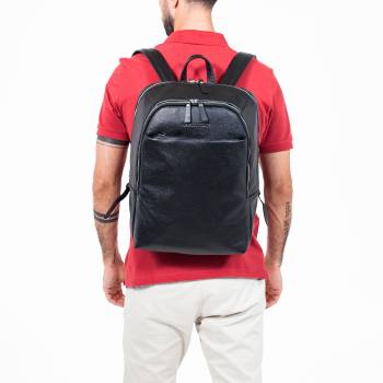 Кожаный мужской рюкзак для ноутбука Faber Black