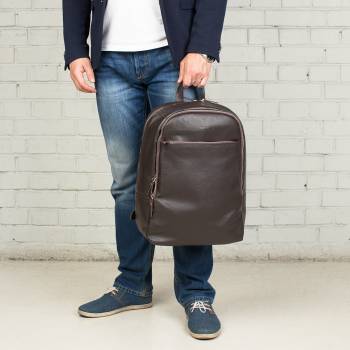 Кожаный мужской рюкзак для ноутбука Faber Brown