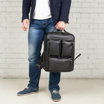 Кожаный рюкзак для ноутбука Norley Black