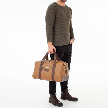 Кожаная дорожно-спортивная сумка Woodstock Camel/Coffee