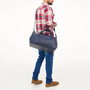 Кожаная дорожно-спортивная сумка Woodstock Dark Blue